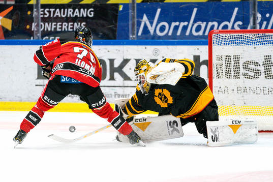 Luleås Arttu Ilomäki och Skellefteås målvakt Gustaf