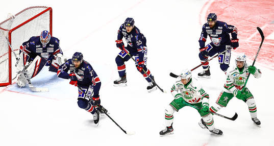 Linköpings målvakt Niklas Lundström, Dan Pettersson, Max