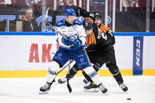 Leksands Patrik Zackrisson och Brynäs Adam Brodecki