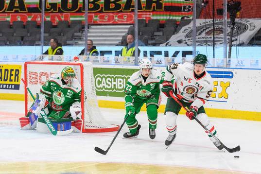 Rögles Samuel Jonsson och Frölundas Simon Hjalmarsson