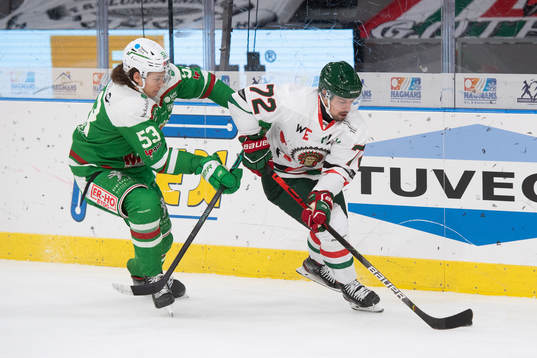 Rögles Moritz Seider och Frölundas Patrik Carlsson