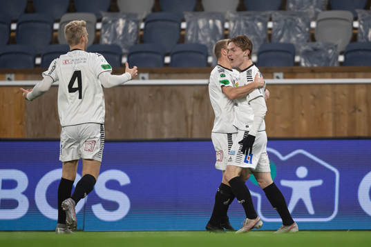 GAIS Julius Johansson jublar efter 0-1