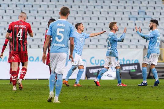 Malmö FFs Eric Larsson, Anders Christiansen och Erdal