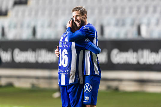 IFK Göteborg Mattias Bjärsmyr jublar med Sargon Abraham