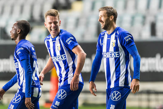 IFK Göteborg Mattias Bjärsmyr och Pontus Wernbloom jublar