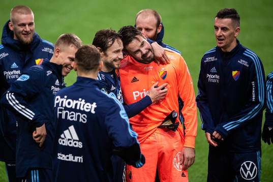 Djurgårdens Kevin Walker och målvakt Tommi Vaiho