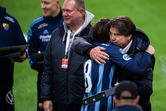 Djurgårdens Kevin Walker och sportchef Bosse Andersson