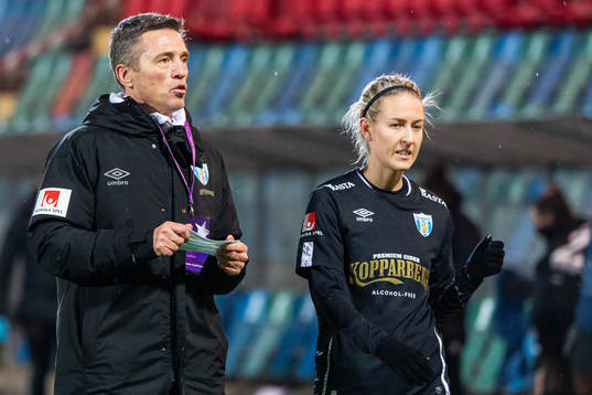 Mats Gren, head coach, and Emma Kullberg of Göteborg