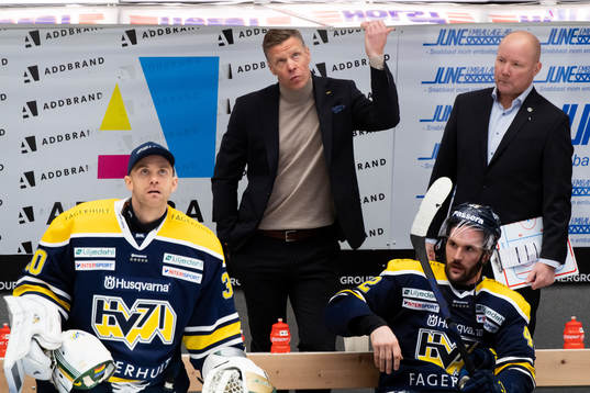 s målvakt Markus Svensson, tränare Nicklas Rahm, Niklas