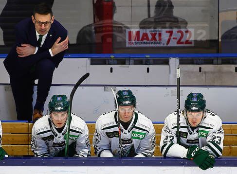 Färjestads Joel Nyström, Leo Lööf och Victor Sandberg