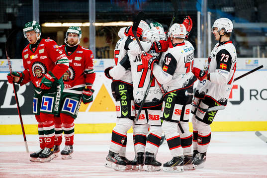 Malmö Redhawks spelare jublar