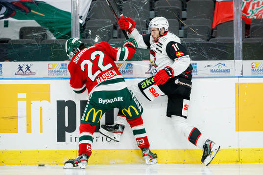 Frölundas Linus Nässén och Malmö Redhawks Markus