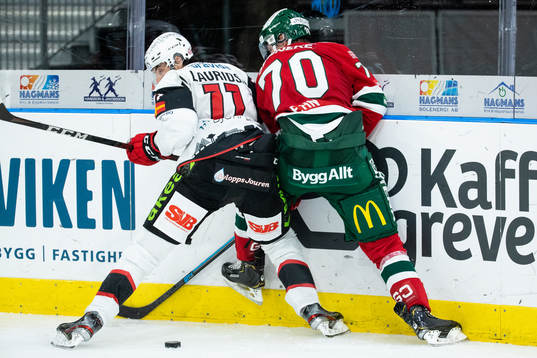 Malmö Redhawks Markus Lauridsen och Frölundas Christoffer