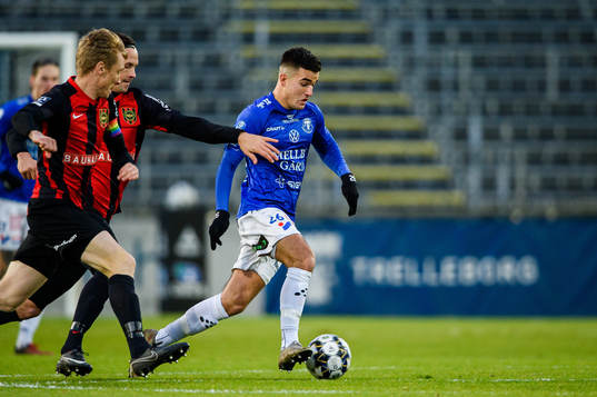 Trelleborgs Haris Brkic och Brommapojkarnas Gustav Sandberg