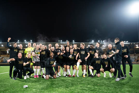 Landskronas spelare jublar