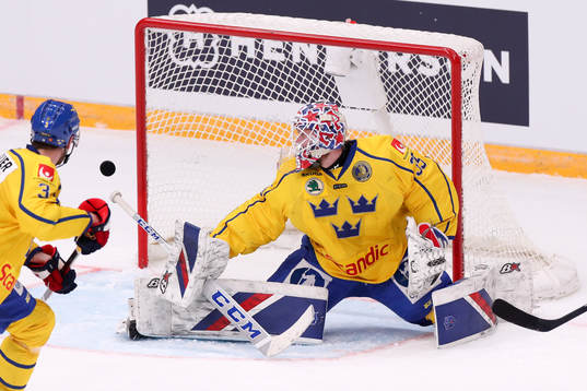 Goalkeeper Magnus Hellberg of Sweden