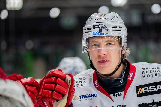 Malmö Redhawks Emil Sylvegård jublar