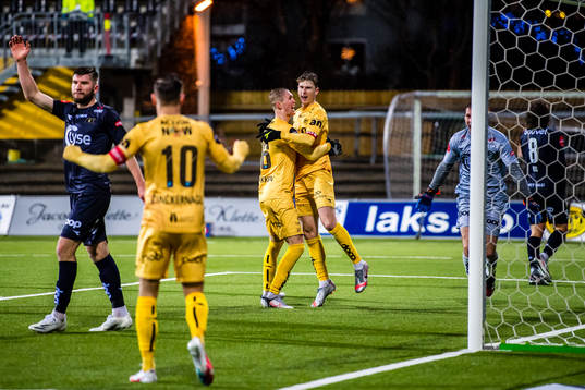 Kasper Aalund Junker of Bodø/Glimt celebrates