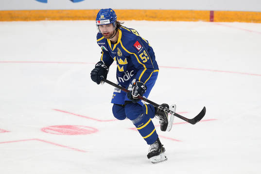 Linus Johansson of Sweden during the Channel One Cup ice