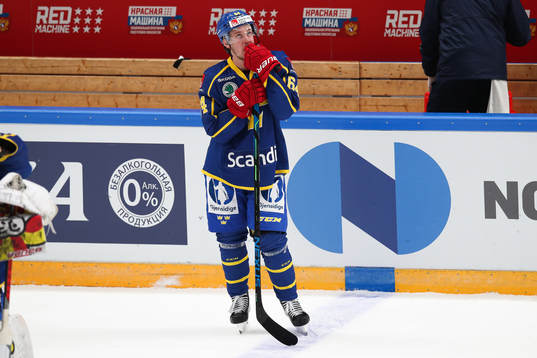 Joakim Pudas of Sweden looks dejected