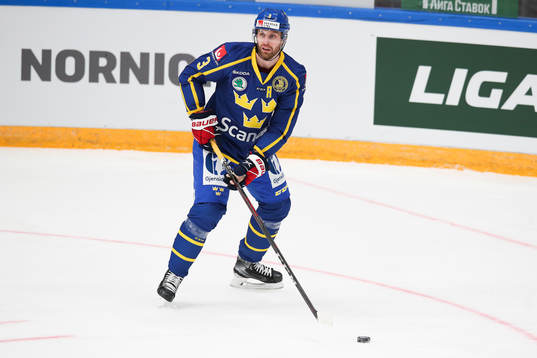 Klas Dahlbeck of Sweden during the Channel One Cup ice