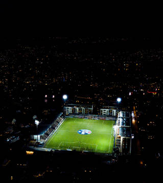 General view of Consto Arena ahead of the Eliteserien football match between Mjøndalen and Aalesund on December 22, 2020 in Mjøndalen.