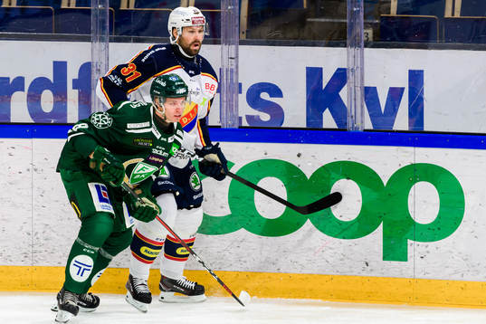 Färjestads Leo Lööf och Djurgårdens Dick Axelsson