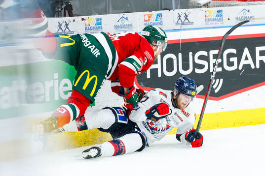 Frölundas Viktor Ekbom och Linköpings Niko Ojamäki