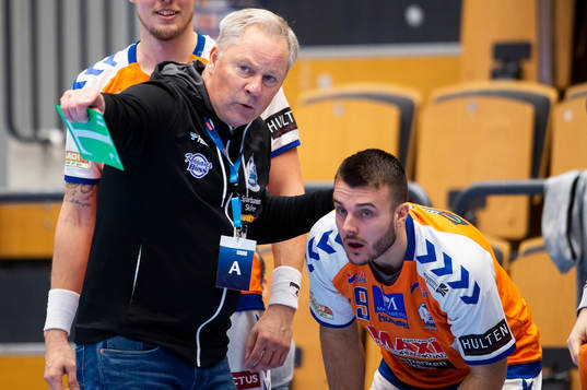 Kristianstads tränare Ulf Larsson och Gregor Ocvirk