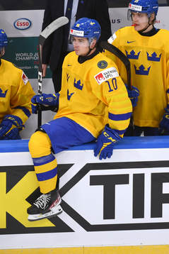 Alexander Holtz of Sweden prepares to jump