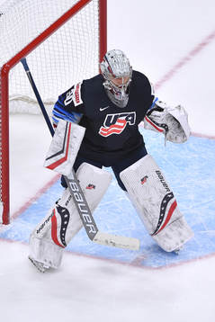Spencer Knight of USA watches the play