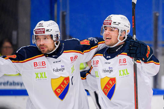 Djurgårdens Jacob Josefson och Manuel Ågren jublar