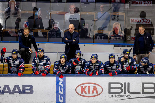 Linköpings tränare Daniel Eriksson, Niclas Hävelid och