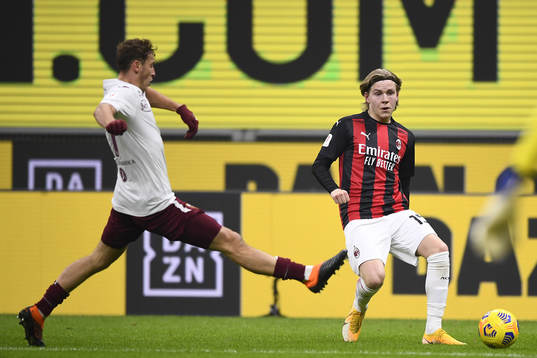 Jens Petter Hauge of Milan