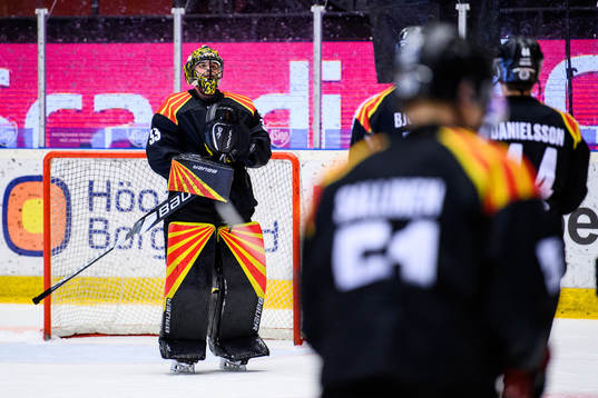 Brynäs målvakt Samuel Ersson jublar