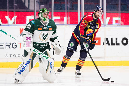 Färjestads målvakt Henrik Haukeland och Djurgårdens Dick