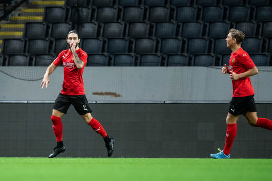 Vasalunds Elias Durmaz jublar efter 0-1