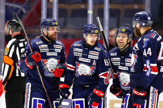 Linköpings Jonas Holös , Markus Ljungh och Andrew Gordon
