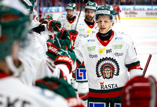 Frölundas Max Friberg jublar vid 0-1