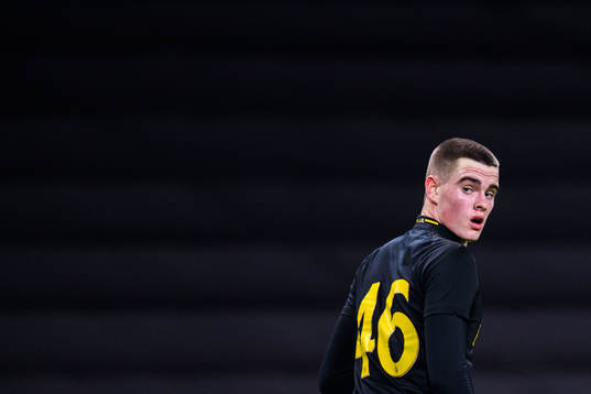 s David Bengtsson under träningsmatchen i fotboll mellan AIK och Örebro den 7 februari 2021 i Stockholm. 