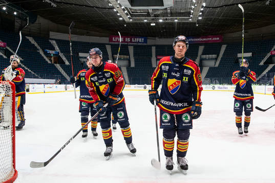 Djurgårdens Alexander Holtz och Manuel Ågren