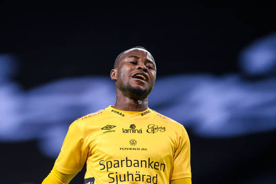 Elfsborgs Prince Isaac Kouame reagerar