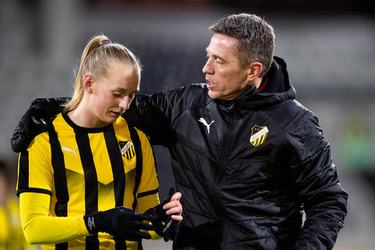 Häckens Stina Blackstenius och tränare Mats Gren