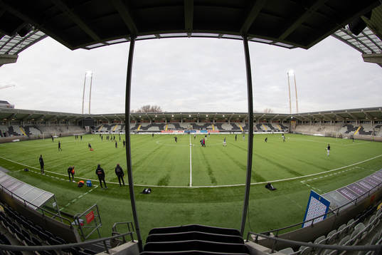 Bravida Arena interiört innan fotbollsmatchen i Svenska Cupen mellan Häcken och Dalkurd den 21 februari 2021 i Göteborg. 