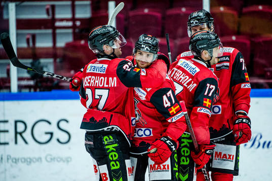 Malmö Redhawks Adam Johnson jublar