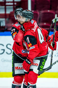 Malmö Redhawks Adam Johnson jublar
