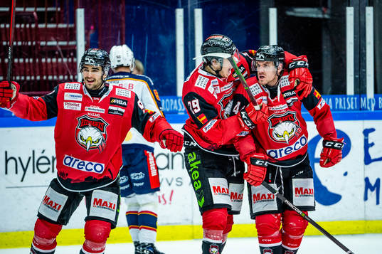 Malmö Redhawks Joseph Veleno, Eric Engstrand och Adam