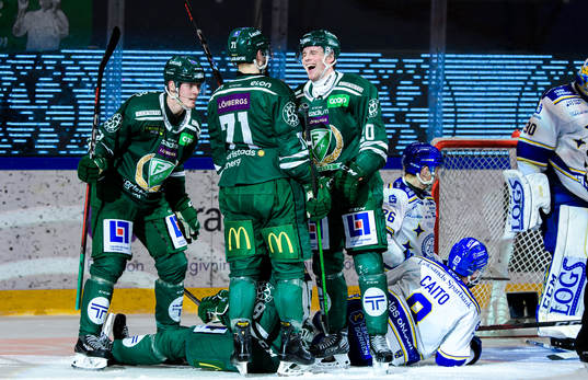 Färjestads Carl Jakobsson, Jesse Virtanen, Olle Lycksell