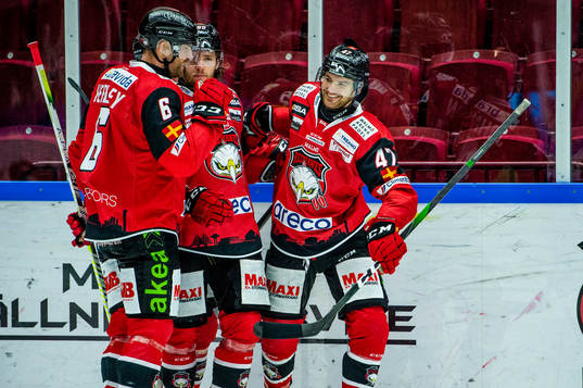 Malmö Redhawks Adam Johnson jublar