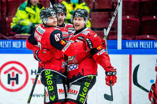Malmö Redhawks Adam Johnson jublar